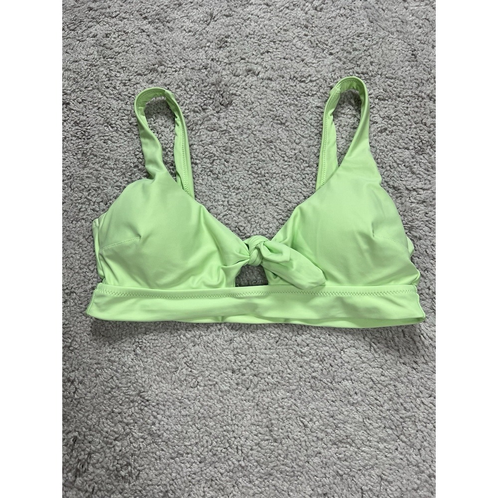 Aerie Green Front Tie Bikini Top Size Medium Women's New Without Tags Swimwear‎